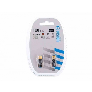 Żarówka VISION WY5W (T10) 12/24V 8x 3030 SMD LED, nonpolar, CANBUS, pomarańczowa, 2 szt.