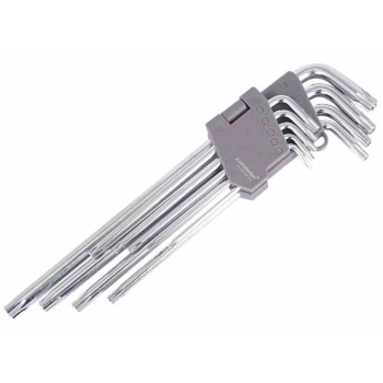 Klucze trzpieniowe otworowe 230 mm do śrub TORX, T10 - T50, 9 szt.