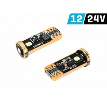 Żarówka VISION W5W (T10) 12/24V 3x 3838 SMD LED, CANBUS, biała, 2 szt.