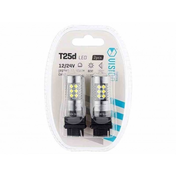 Żarówka VISION P27W (T25) 12/24V 24x 3030 SMD LED, nonpolar, CANBUS, biała, 2 szt.