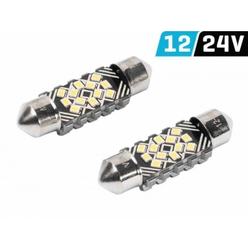 Żarówka VISION Festoon SV8.5 36 mm 12/24V 12x 2016 SMD LED, CANBUS, biała, 2 szt.