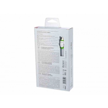 Kabel do ładowania i synchronizacji, silikonowy płaski, 200 cm, USB > micro USB