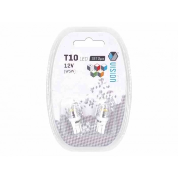 Żarówka VISION W5W (T10) 12V 1x HP LED, wypukła soczewka, biała, 2 szt.
