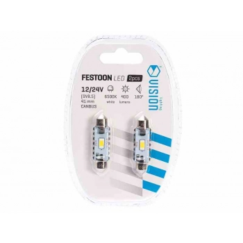 Żarówka VISION Festoon SV8.5 41 mm 12/24V 2x 3570 SMD LED, CANBUS, biała, 2 szt.