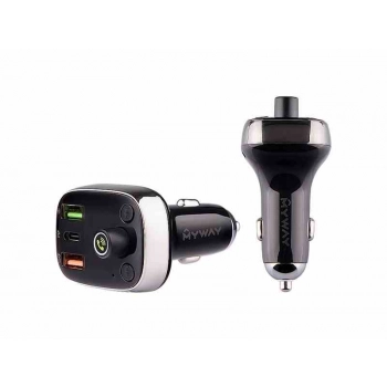 Transmiter FM 12/24V z USB-C PD, QC4.0+, Auto-ID, woltomierzem i HandsFree