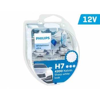 Żarówki PHILIPS H7 12V 55W PX26d + W5W 12V W21x9,5d WhiteVision ultra 4200K