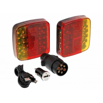 Lampy bezprzewodowe 26 LED 12/24V na przyczepę, 2 szt.