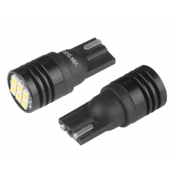 Żarówka VISION W5W (T10) 12/24V 6x 3020 SMD Ultra Bright LED, nonpolar, biała, 2 szt.