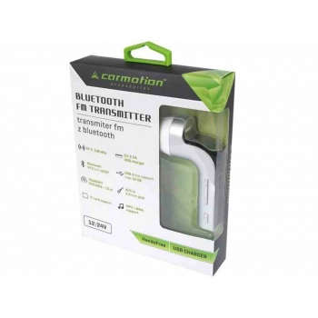 Transmiter FM LCD MP3 slot SD/MMC, gniazdo USB 2.1A z funkcją zestawu głośnomówiącego Bluetooth