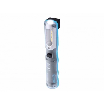 Lampa warsztatowa 9x 0.5W Super White 2835 SMD LED 500 lm + 2W LED 150 lm, akumulatorowa, IK08, IP54, z zaczepem i 2 magnesami