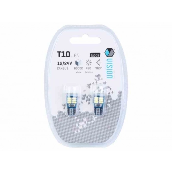 Żarówka VISION W5W (T10) 12V 18x 4014 SMD LED, nonpolar, CANBUS, biała, 2 szt.