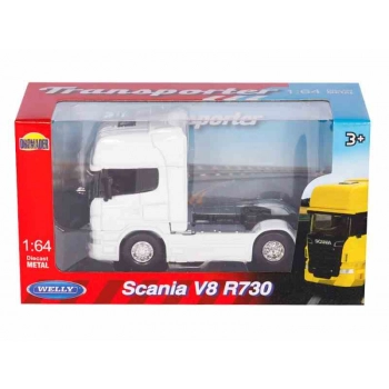 Model 1:64, SCANIA V8 R730, ciągnik, biały