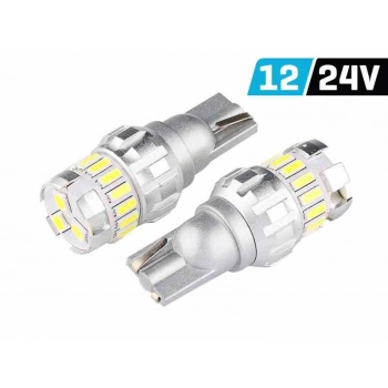 Żarówka VISION W5W (T10) 12/24V 15x 3014 + 3x 3030 SMD LED, nonpolar, CANBUS, biała, 2 szt.
