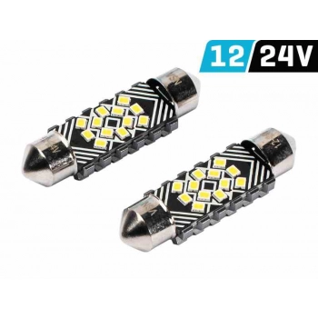 Żarówka VISION Festoon SV8.5 39 mm 12/24V 12x 2016 SMD LED, CANBUS, biała, 2 szt.