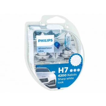 Żarówki PHILIPS H7 12V 55W PX26d + W5W 12V W21x9,5d WhiteVision ultra 4200K