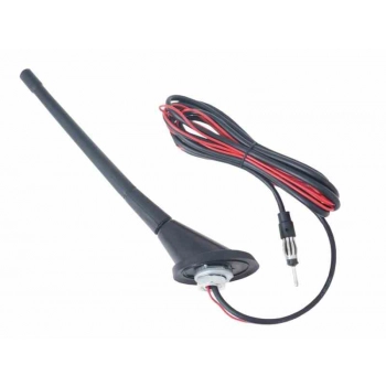 Antena radiowa ze wzmacniaczem, gumowany maszt 24 cm