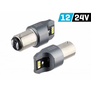Żarówka VISION P21/5W BAY15d 12/24V 6x 3020 SMD LED, nonpolar, CANBUS, biała, 2 szt.