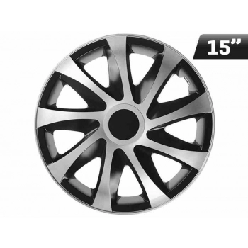 Kołpaki DRACO CS silver - black 15", 4 szt.