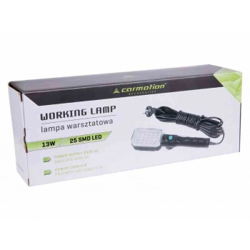 Lampa warsztatowa 25 LED z magnesem i hakiem, zasilanie 230V