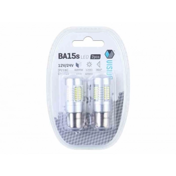 Żarówka VISION P21W BA15s 12/24V 52x 4014 SMD LED, z soczewką, CANBUS, biała, 2 szt.