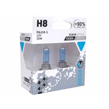Żarówki VISION arctic white H8 12V 35W PGJ19-1 U E4 +90%, 2 szt.