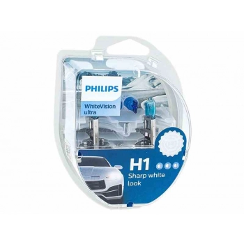 Żarówki PHILIPS H1 12V 55W P14,5s + W5W 12V 5W W21x9,5d WhiteVision ultra