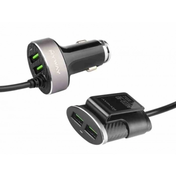 Ładowarka 12/24V 2x USB + 2x USB 5.1A Auto ID, na przewodzie 100cm z klipsem