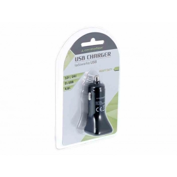 Ładowarka 2x USB, 4.8A, do gniazda zapalniczki 12/24V