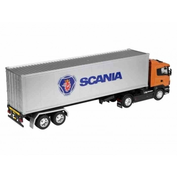Model 1:32, SCANIA R470, ciągnik pomarańczowy - naczepa srebrna