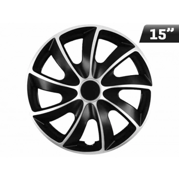Kołpaki QUAD BICOLOR silver - black 15", 4 szt.