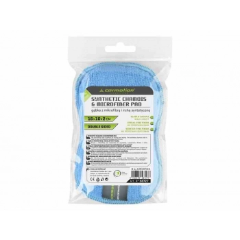 Gąbka dwustronna mikrofibra + ircha syntetyczna, 17x11x2 cm