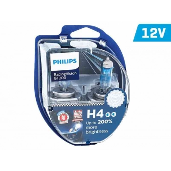 Żarówki PHILIPS H4 12V 60/55W P43t RacingVision GT200