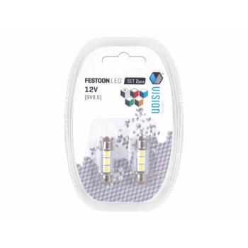 Żarówka VISION Festoon SV8.5 36mm 12V 3x 5050 SMD LED, biała, 2 szt.