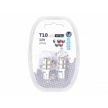 Żarówka VISION W5W (T10) 12V 9x 5050 SMD LED, biała, 2 szt.