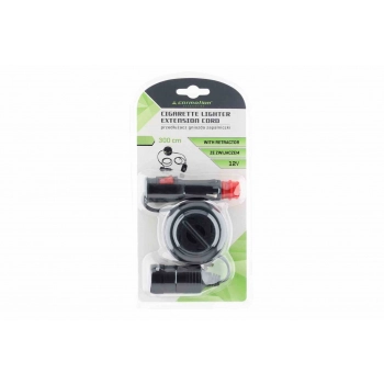 Przedłużacz gniazda zapalniczki 300 cm ze zwijaczem, wtyczka EURO/DIN z włącznikiem