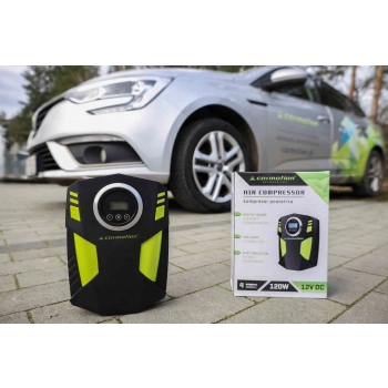 Kompresor powietrza DC 12V, 150 PSI, automatyczny z cyfrowym ciśnieniomierzem, 4 adaptery