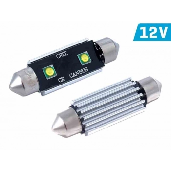 Żarówka VISION Festoon SV8.5 41mm 12V 2x 3535 SMD LED, CANBUS, biała, 2 szt.