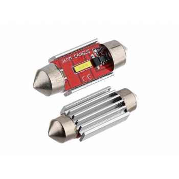 Żarówka VISION Festoon SV8.5 36mm 12/24V 1x 1860 SMD LED, nonpolar, CANBUS, biała, 2 szt.