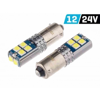 Żarówka VISION H6W BAX9s 12/24V 10x 3030 SMD LED, nonpolar, CANBUS, biała, 2 szt.