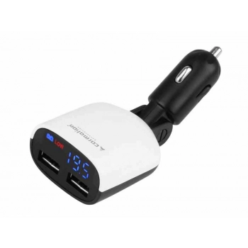 Ładowarka 2x USB 3.4A max + woltomierz 8-30V z alarmem niskiego napięcia