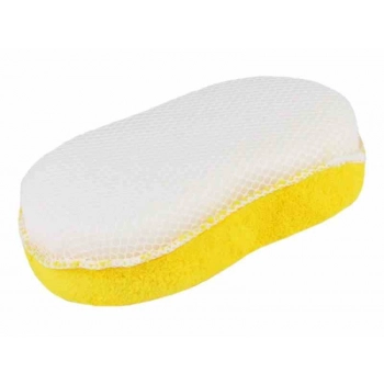 Gąbka dwustronna mikrofibra + siatka 19x11x5 cm