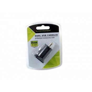 Ładowarka 2x USB, 3.1A, do gniazda zapalniczki 12/24V