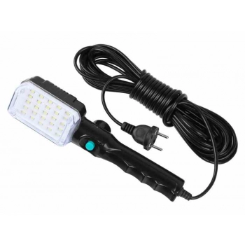 Lampa warsztatowa 25 LED z magnesem i hakiem, zasilanie 230V