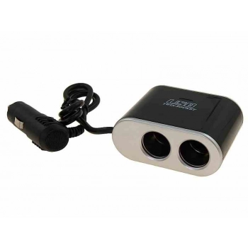 Rozgałęziacz zapalniczki podwójny 12/24V włączniki, USB 1000 mA