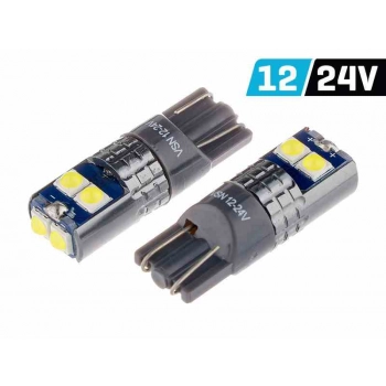 Żarówka VISION W5W (T10) 12/24V 6x 3030 SMD LED, nonpolar, CANBUS, biała, 2 szt.