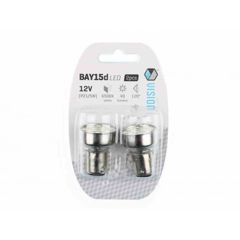 Żarówka VISION P21/5W BAY15d 12V 12x 5mm LED, biała, 2 szt.