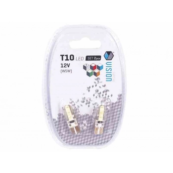 Żarówka VISION W5W (T10) 12V 2x COB LED, biała, silikonowa obudowa, 2 szt.