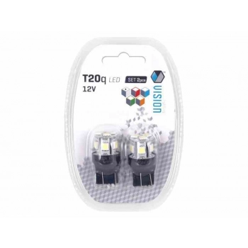 Żarówka VISION W21/5W (T20q) 12V 8x 5050 SMD LED, biała, 2 szt.