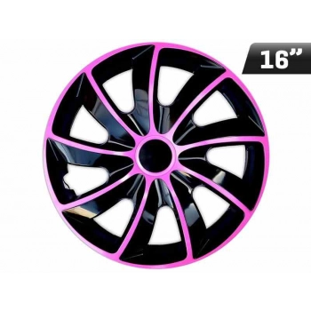 Kołpaki QUAD BICOLOR pink - black 16", 4 szt.