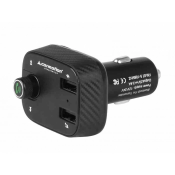 Transmiter FM LED + HandsFree +woltomierz 8-30V + ładowarka 2x USB 3.4A
